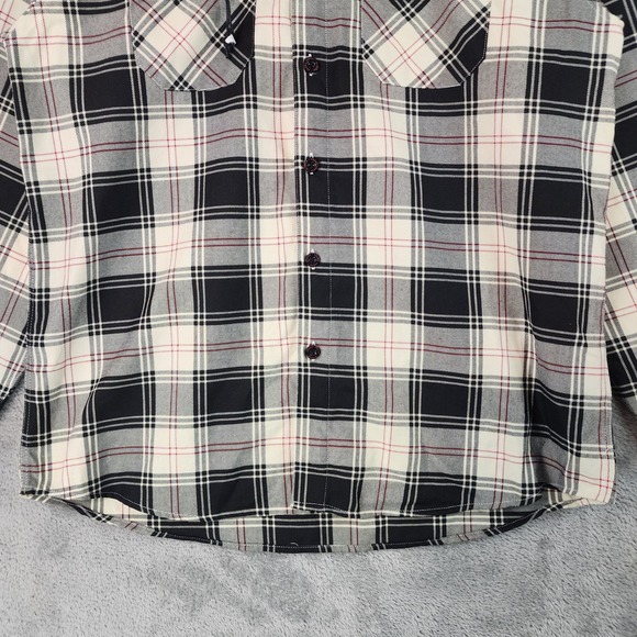 Dixxon Flannel Co Cro-Mags Alpha Omega Shirt Mens Large Black White Red Plaid - Picture 7 of 12